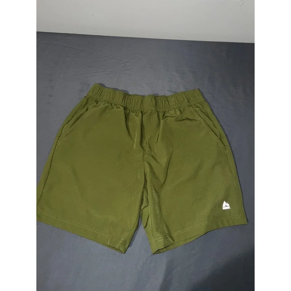 RBX Performance X-Dri Mens Athletic Shorts Olive Green Medium Gym